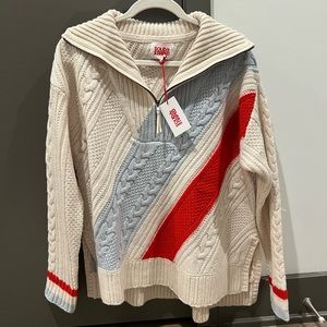 Solid & Striped Wool Half Zip Pullover